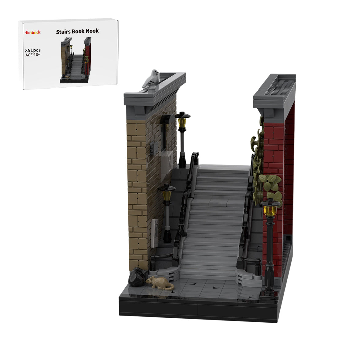 MOC-231535 Joker Stairs Book Nook MOC Building Blocks Set