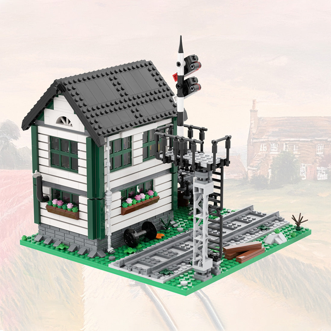 moc-240636  signal box house building blocks set(1327pcs)