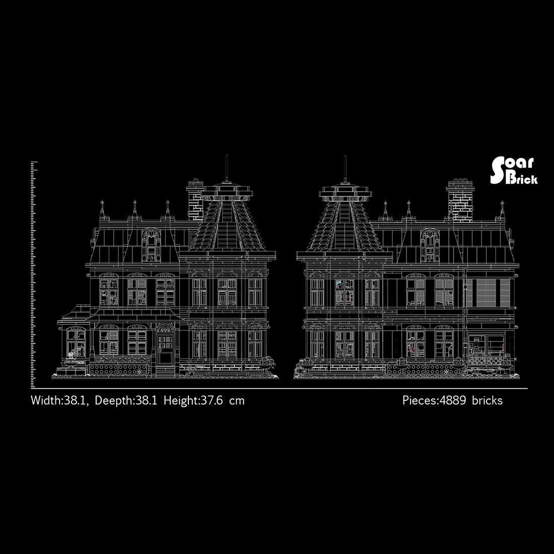 victorian manor house historic european mansion building blocks (4939pcs)