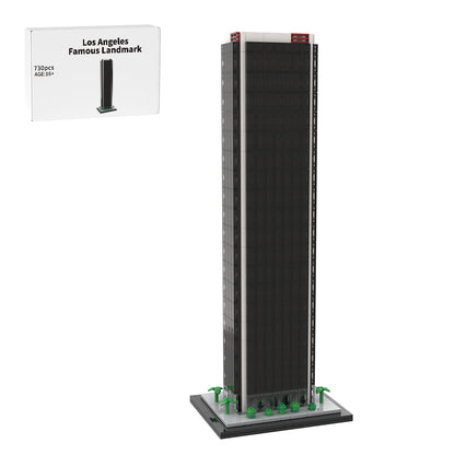 moc-231911 1/800 scale aon center los angeles building blocks set (730pcs)