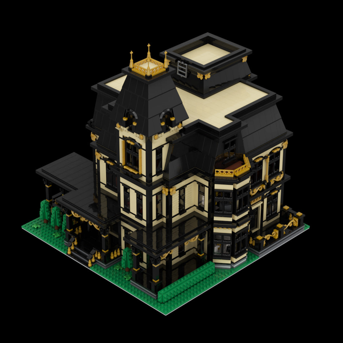 gothic victorian mansion european villa building blocks (5528pcs)