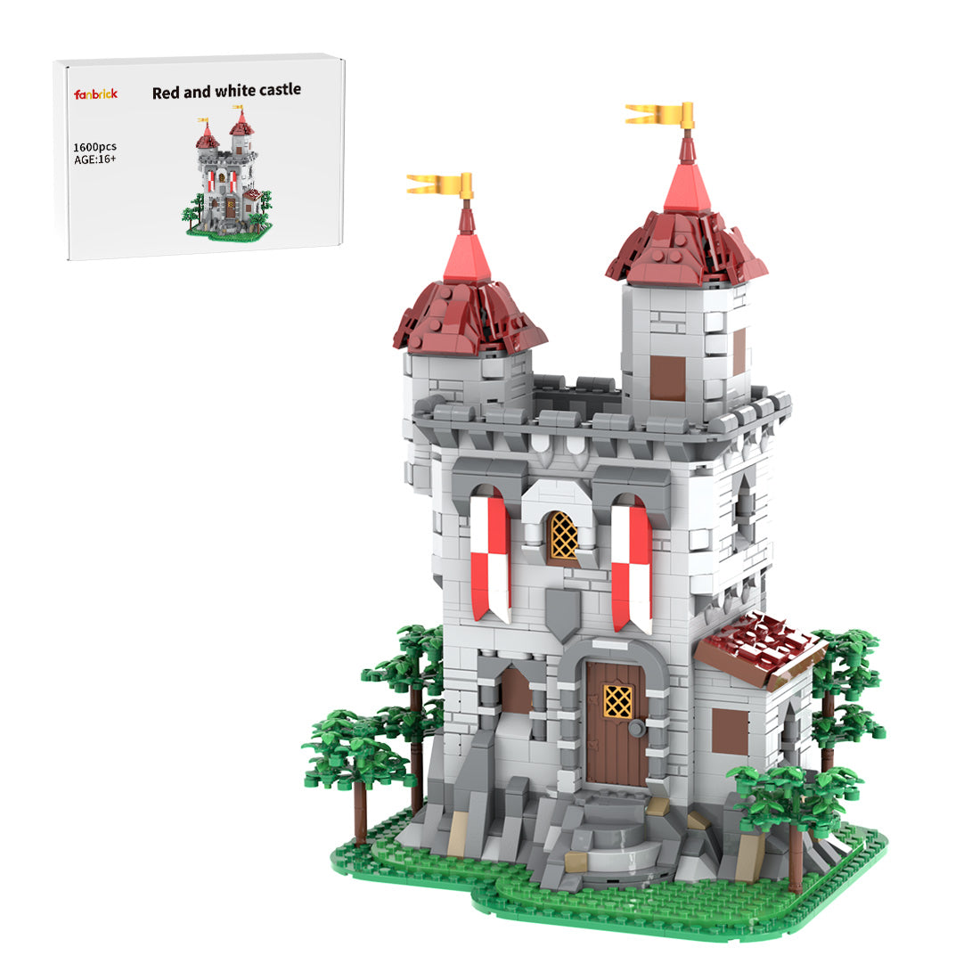 moc-238413 lion knights’ outpost building blocks set (1600pcs)