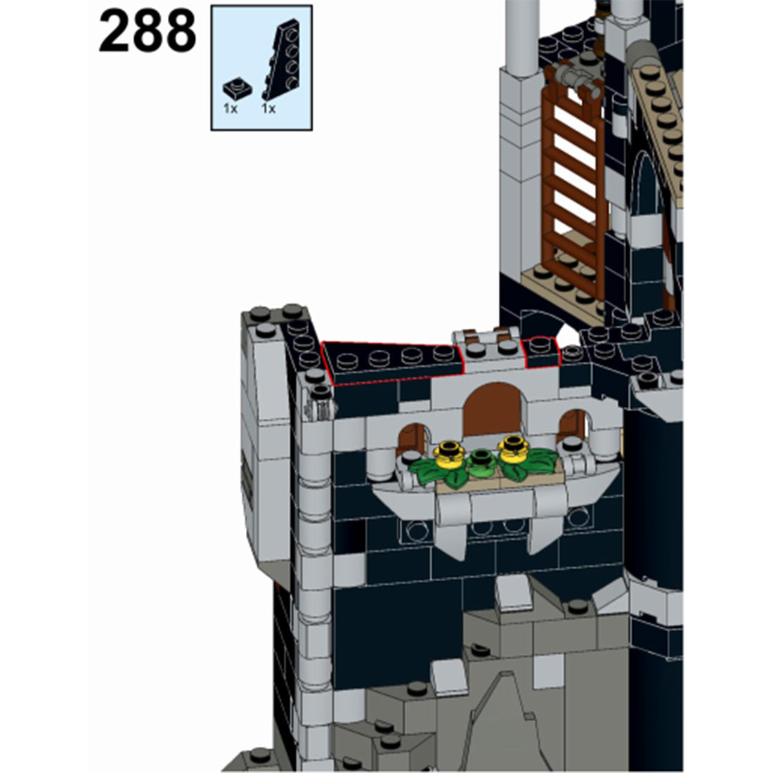 moc-148389 medieval lakeside county fortress building block set (933pcs)