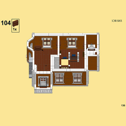 Second Empire House Large Architectural Street Scene Building Blocks