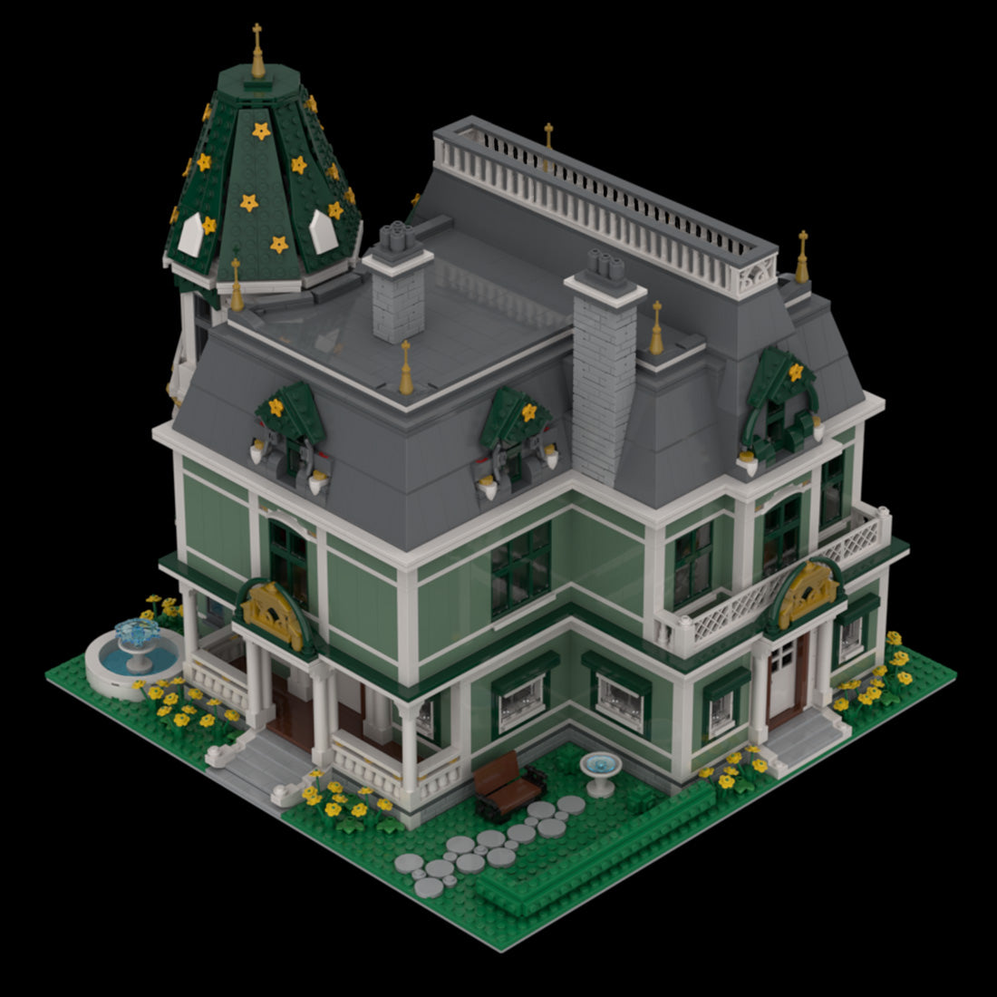 classic victorian residence european town house building blocks set (4772pcs)