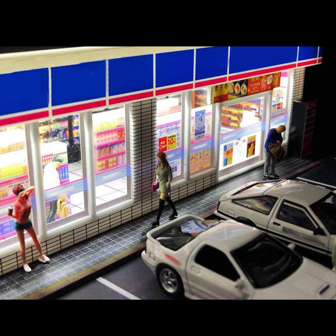 1/64 Scale Lawson Convenience Store Diorama Building Scene Model with Parking Area