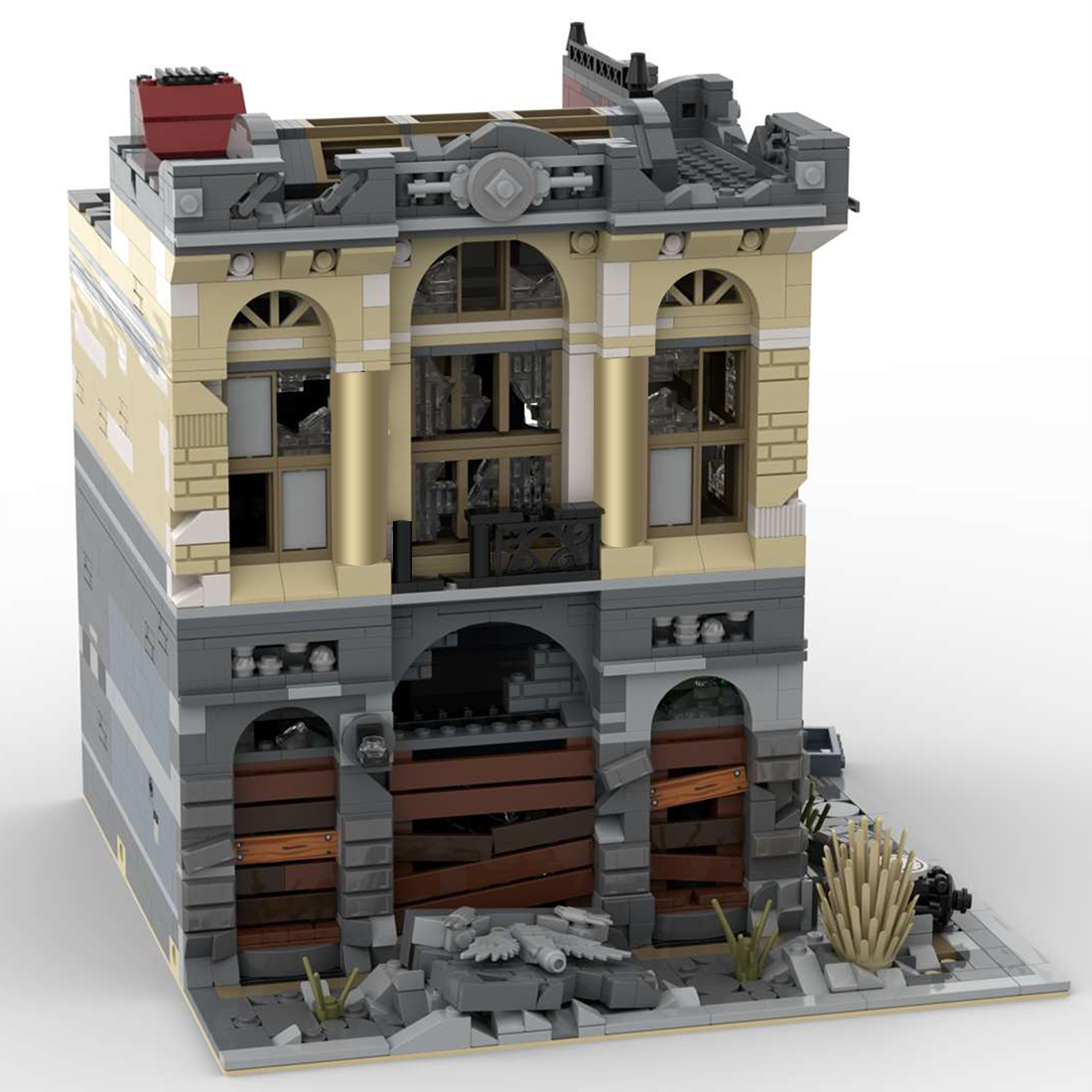 moc-41175 brick bank - apocalypse version building block set (2500pcs)