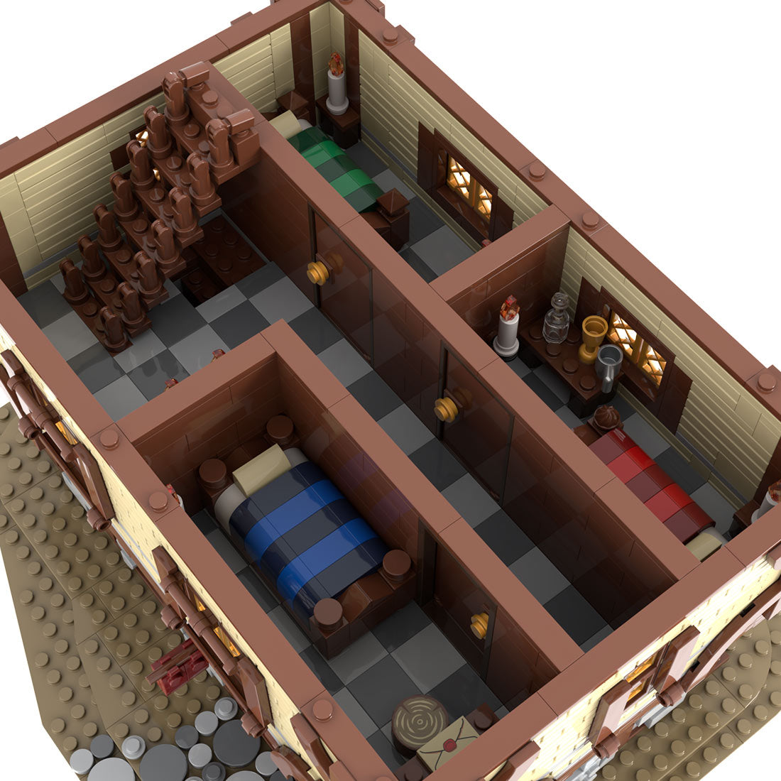 moc-192313 medieval inn building blocks set(3191pcs)