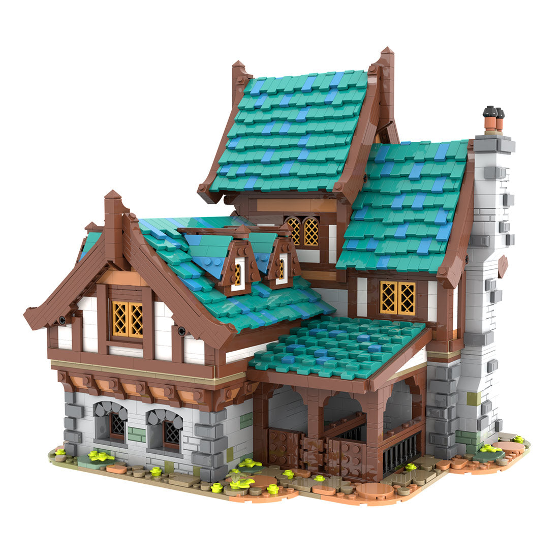 moc-235629 drunken dragon medieval tavern building blocks set(5173pcs)