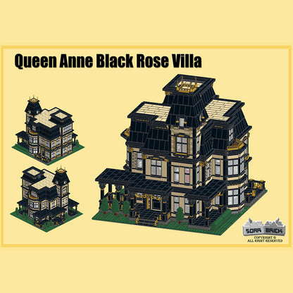 gothic victorian mansion european villa building blocks (5528pcs)