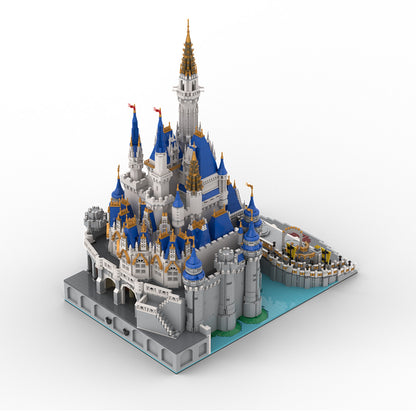 moc-254957 ultimate cinderella castle v2 with stage castle building blocks(13032pcs)