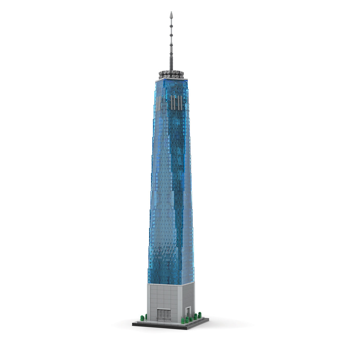 moc-159549 1/800 scale landmark architecture 1 world trade center street scene building blocks set (3153pcs)