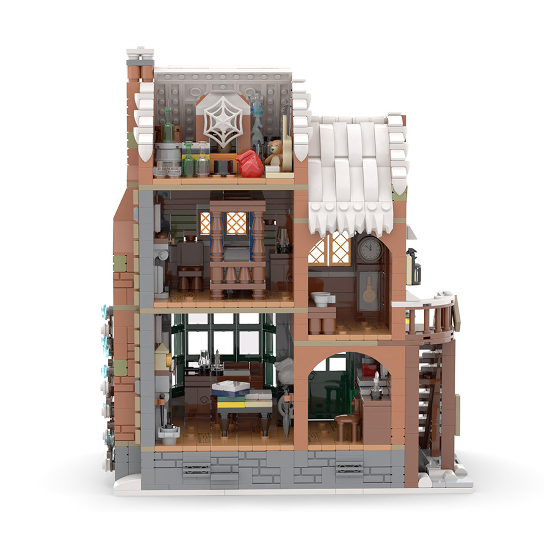 moc-228435 winter modular building blocks christmas snow street scene model set (1841pcs)