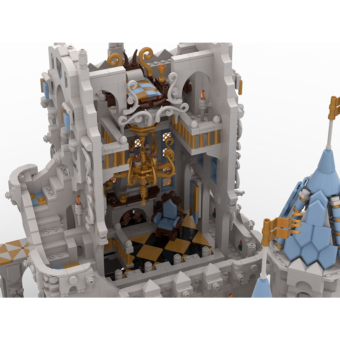 medieval ivory fantasy castle building blocks set(8027pcs)
