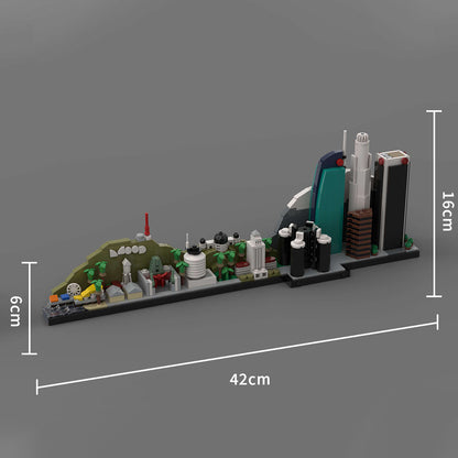 street scene moc los angeles city skyline building blocks set(805pcs) by electricboogalo