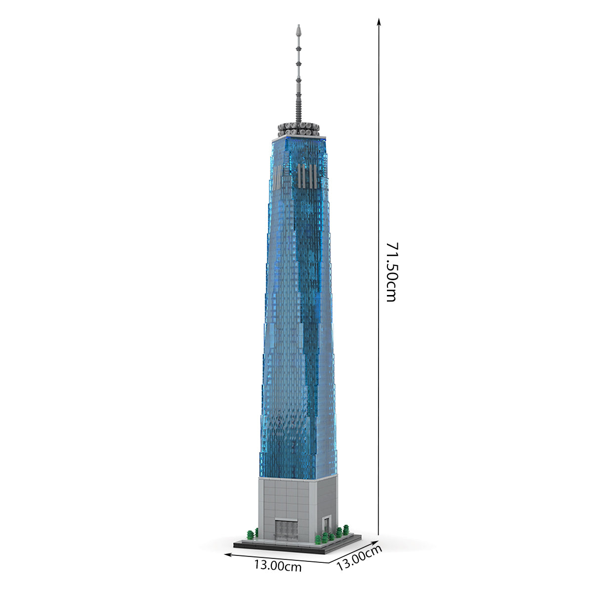 moc-159549 1/800 scale landmark architecture 1 world trade center street scene building blocks set (3153pcs)