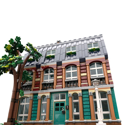 Classic three story school architecture building model
