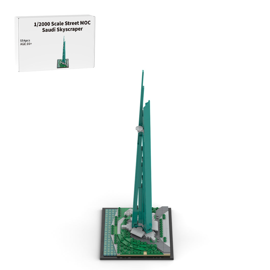 moc-153609 1/2000 scale saudi jeddah tower building blocks(554Ppcs)