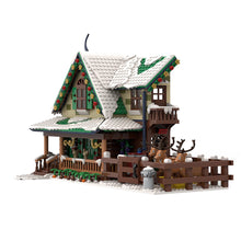 moc-183213 reindeer ranch christmas snowy street view modular architecture