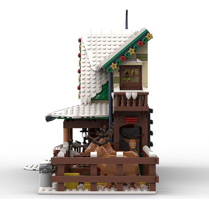 moc-183213 reindeer ranch christmas snowy street view modular architecture