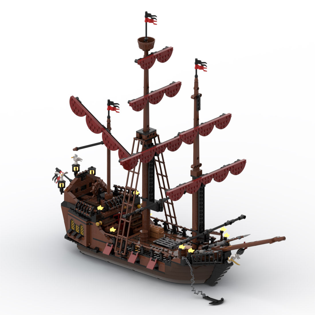 moc-114510 port sauvage pirate town building blocks moc set (14428pcs)