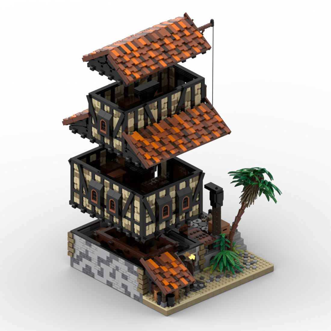 moc-114510 port sauvage pirate town building blocks moc set (14428pcs)