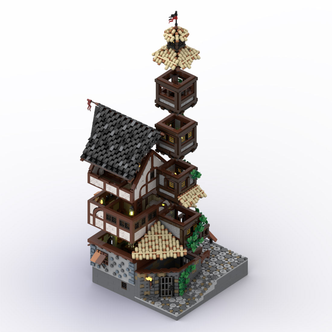 moc-114510 port sauvage pirate town building blocks moc set (14428pcs)