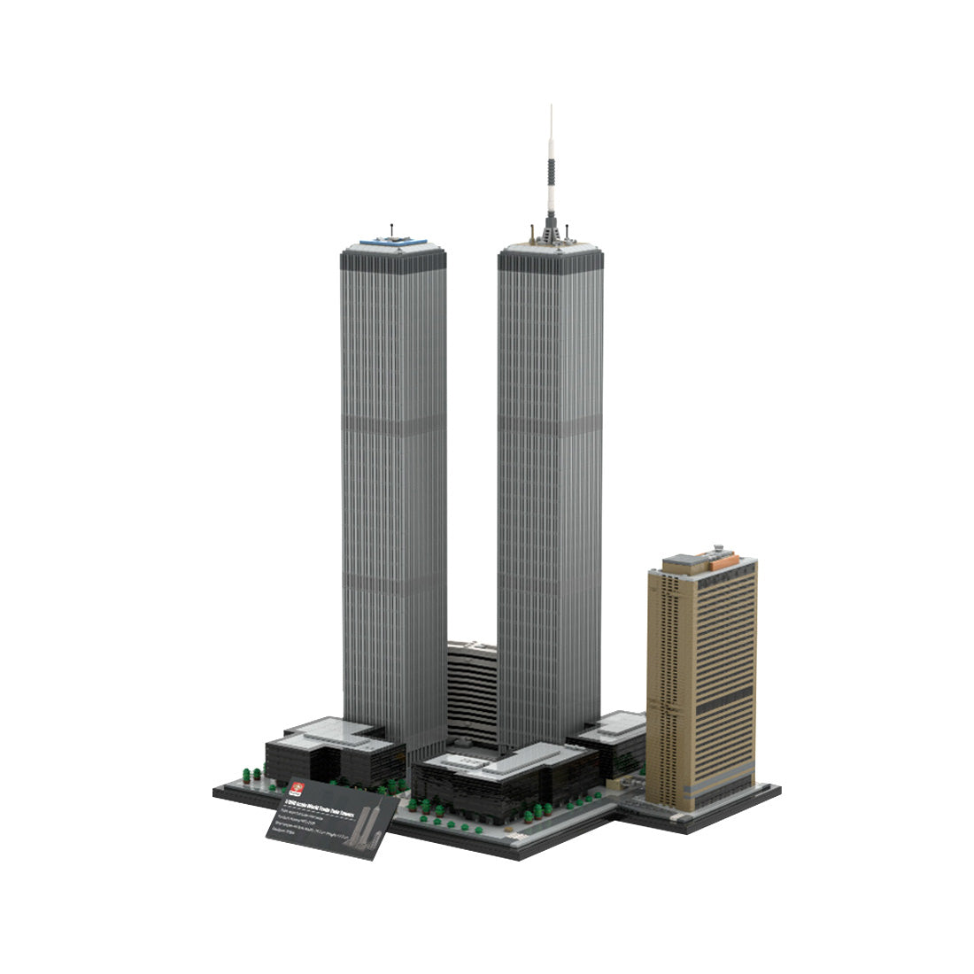 moc-177998 1/800 Scale twin towers street scene building blocks set