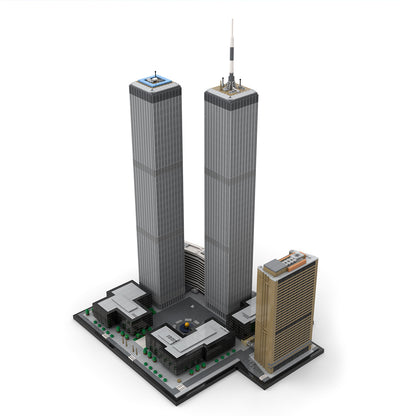 moc-177998 1/800 Scale twin towers street scene building blocks set