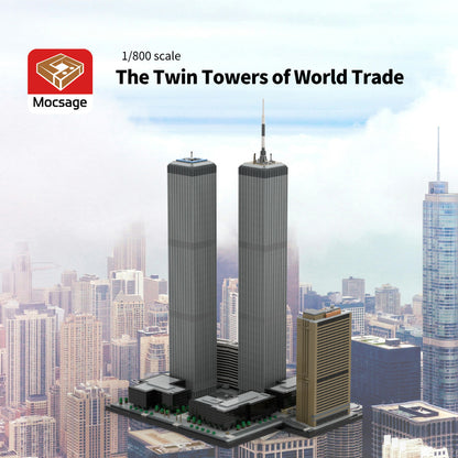 moc-177998 1/800 Scale twin towers street scene building blocks set