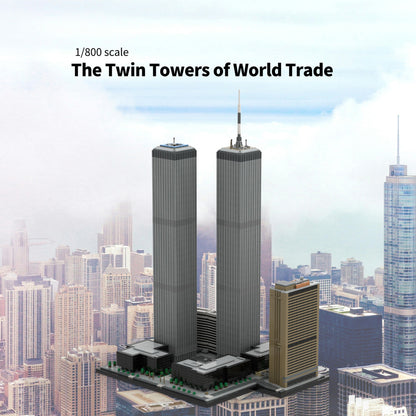 moc-177998 1/800 Scale twin towers street scene building blocks set