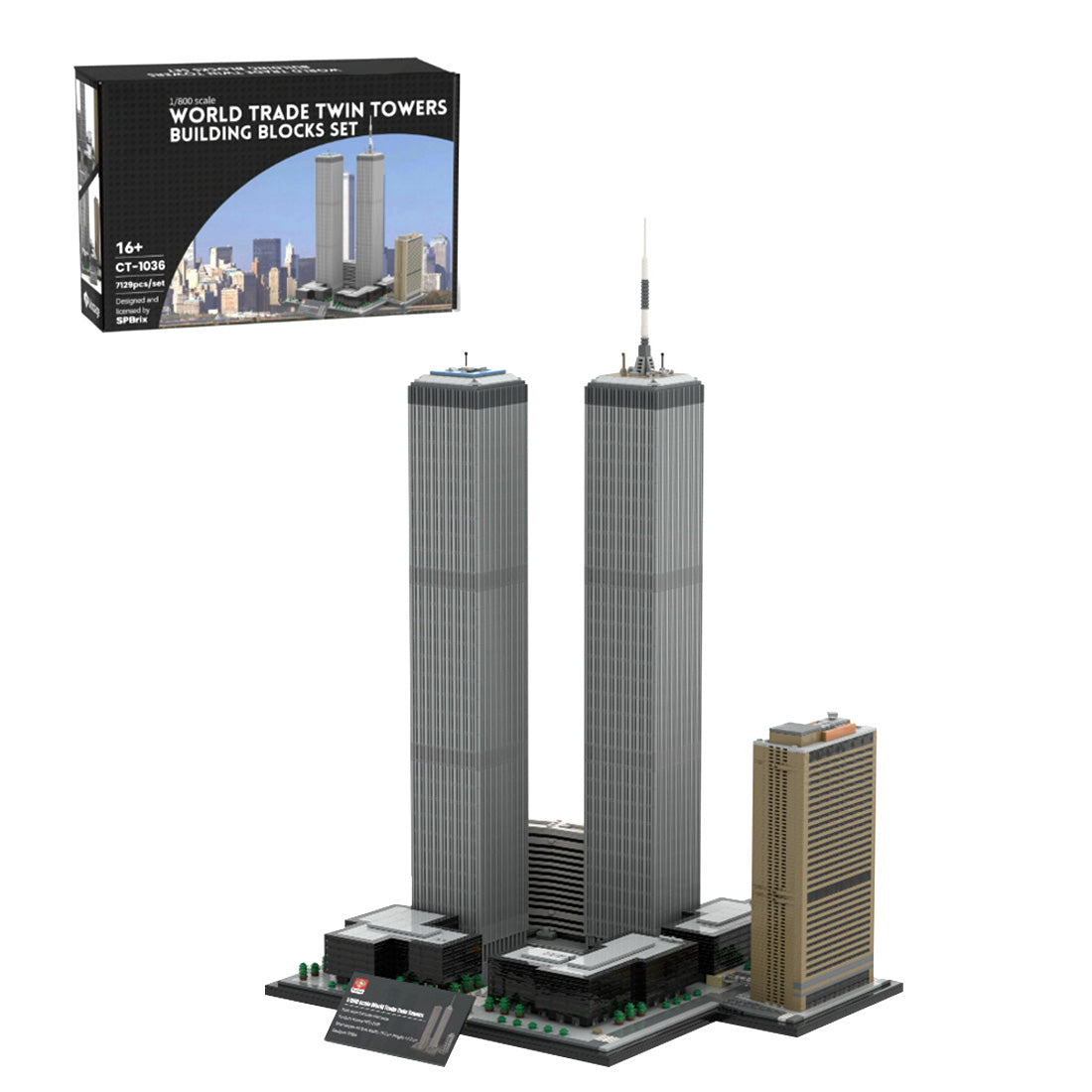 moc-177998 1/800 Scale twin towers street scene building blocks set