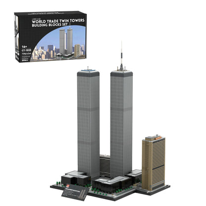 moc-177998 1/800 Scale twin towers street scene building blocks set