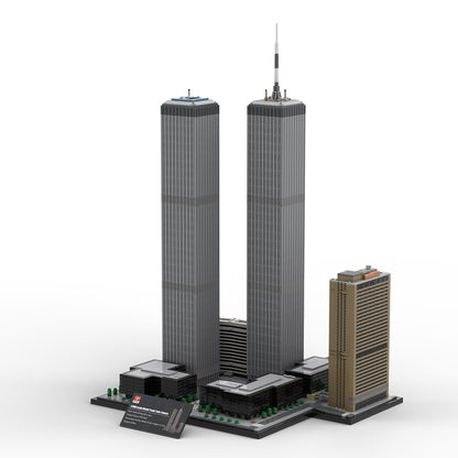 moc-177998 1/800 Scale twin towers street scene building blocks set