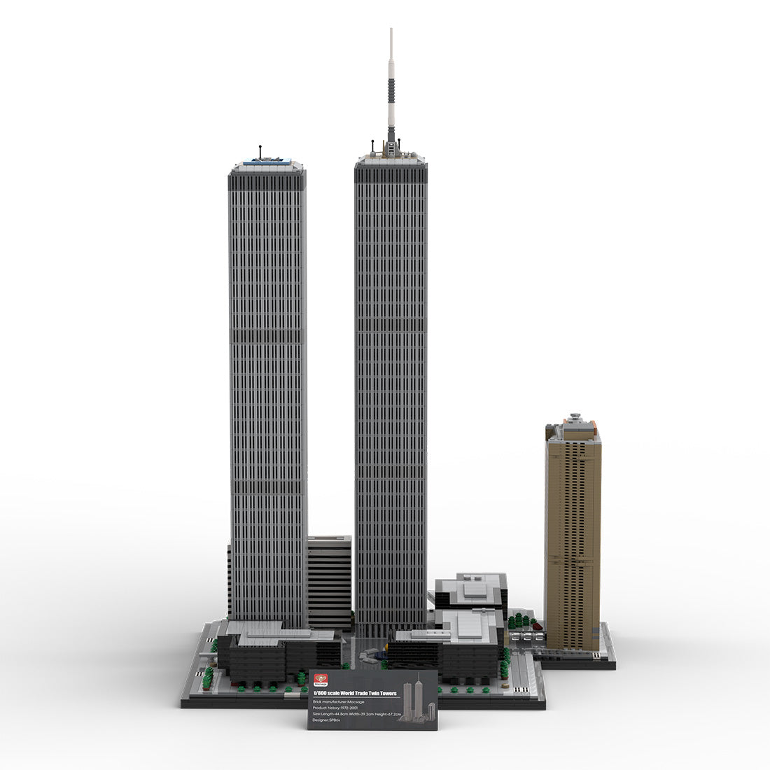 moc-177998 1/800 Scale twin towers street scene building blocks set