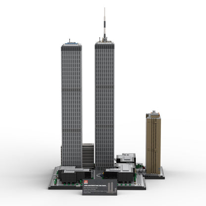 moc-177998 1/800 Scale twin towers street scene building blocks set