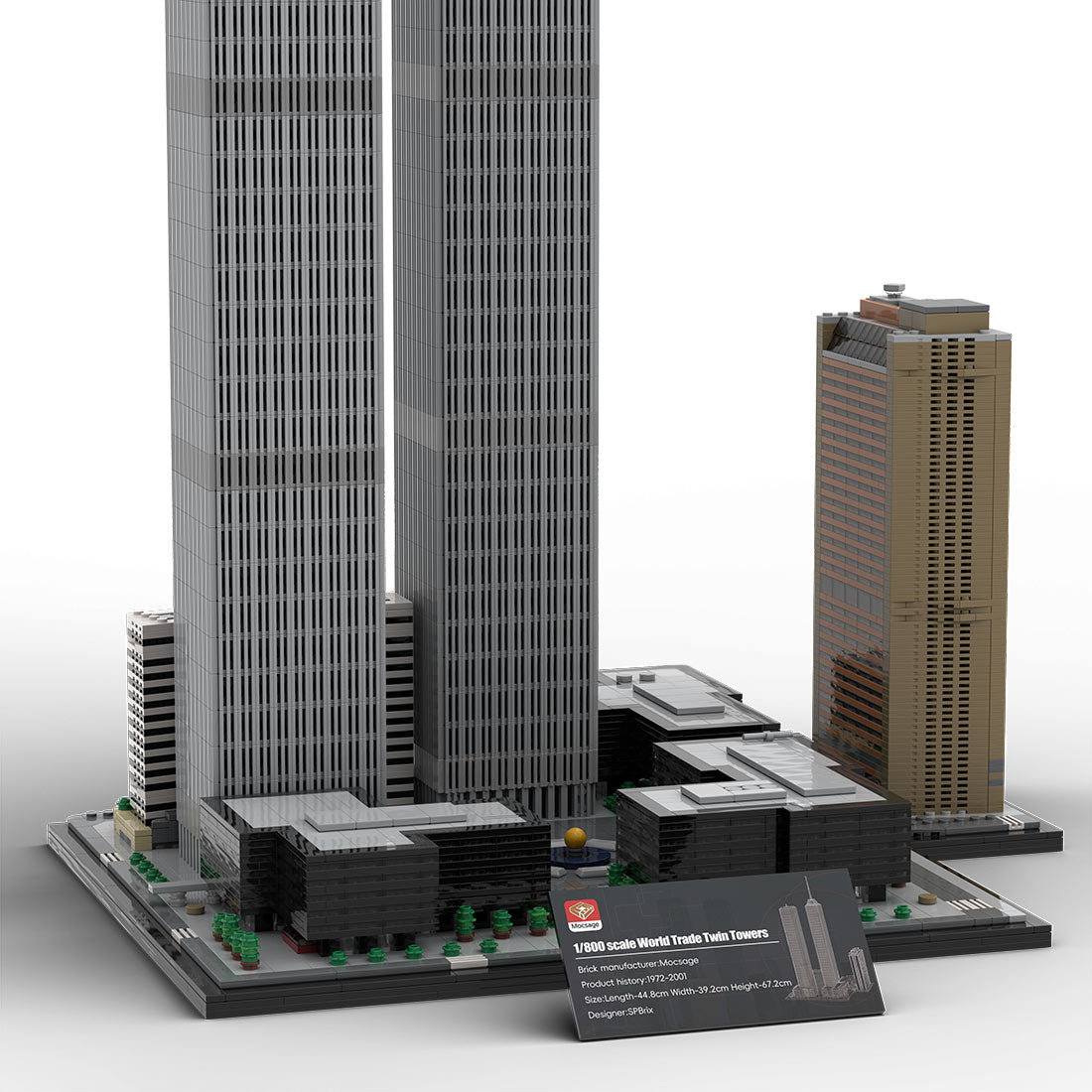 moc-177998 1/800 Scale twin towers street scene building blocks set