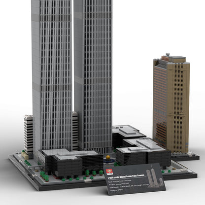 moc-177998 1/800 Scale twin towers street scene building blocks set