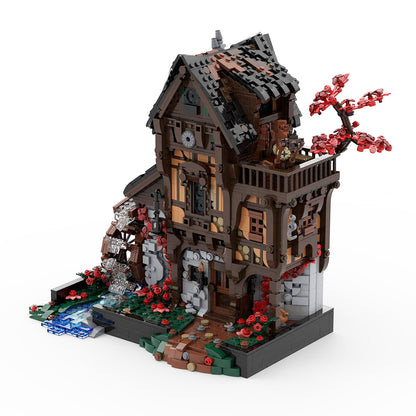 MOC-214249 Medieval MOC Waterwheel Mill Building Blocks