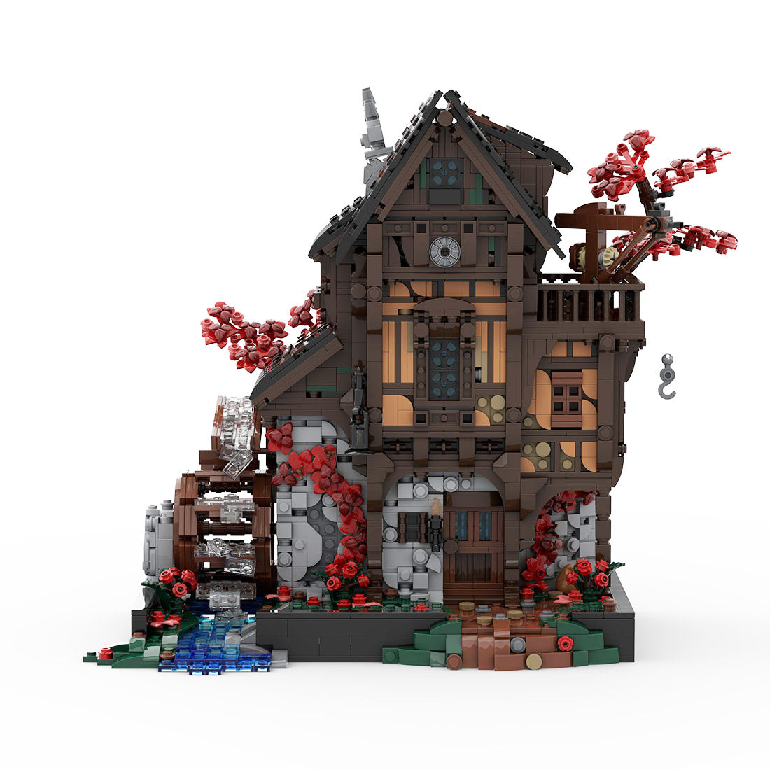 MOC-214249 Medieval MOC Waterwheel Mill Building Blocks