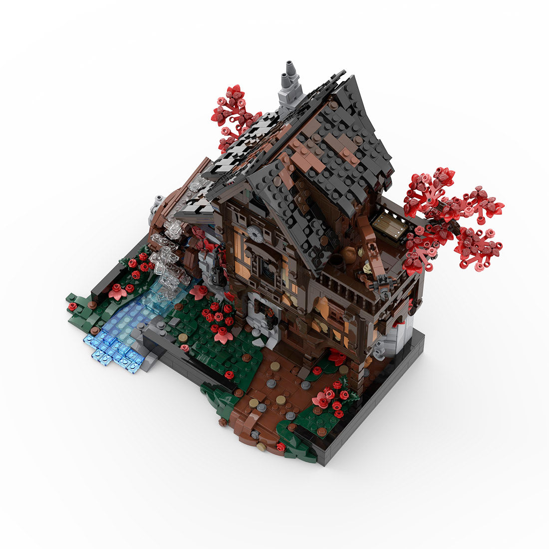 MOC-214249 Medieval MOC Waterwheel Mill Building Blocks