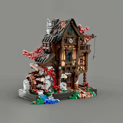 MOC-214249 Medieval MOC Waterwheel Mill Building Blocks