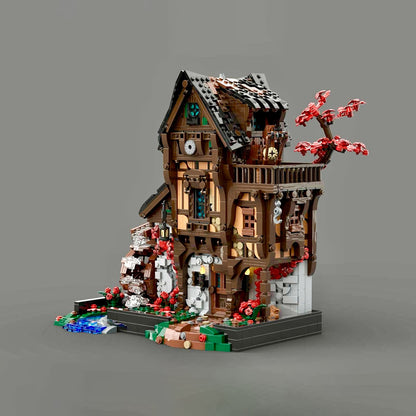 MOC-214249 Medieval MOC Waterwheel Mill Building Blocks