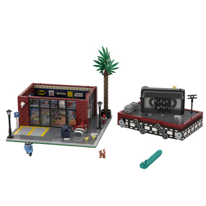 MOC-224017 Südkalifornische Nachbarschaft Retro Videothek Bausteine