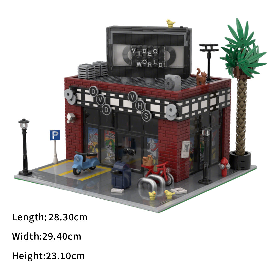 MOC-224017 Südkalifornische Nachbarschaft Retro Videothek Bausteine