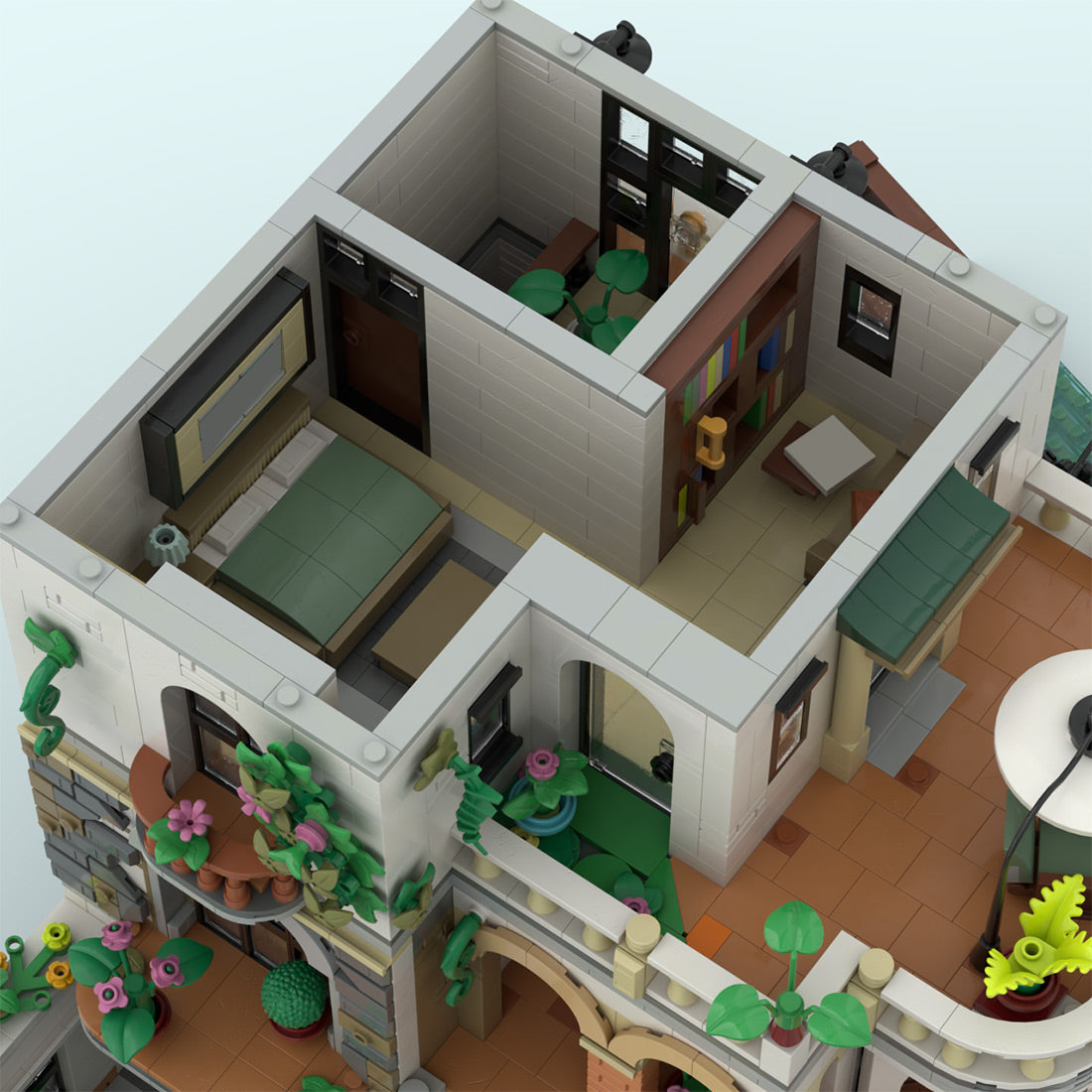 moc-245814 riviera courtyard manor building blocks set (6906pcs)