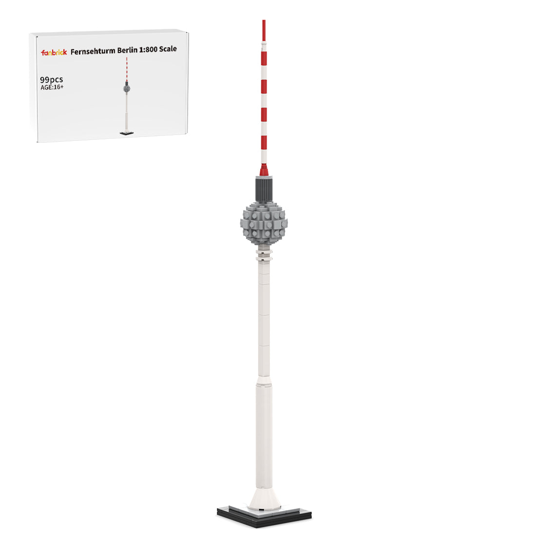 moc-250104 1/800 scale berlin tv tower building block set (99pcs)