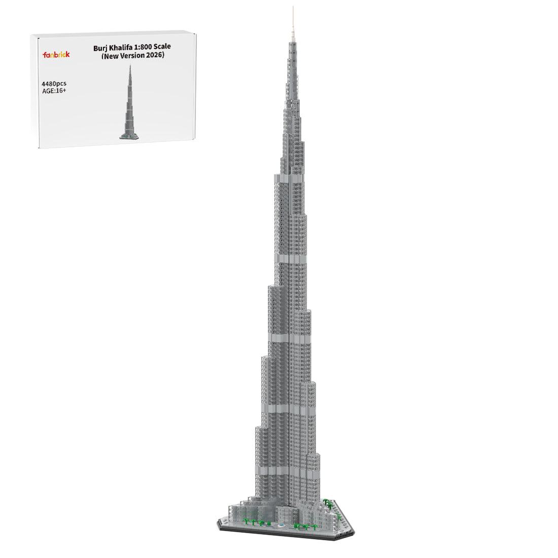 moc-255454 1/800 scale burj khalifa building blocks set(4480pcs)