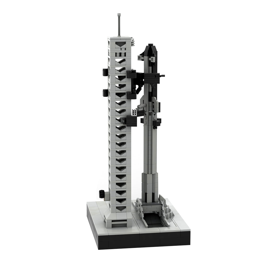 moc-256254 1/480 scale spacex starship launch site new design building blocks(994pcs)