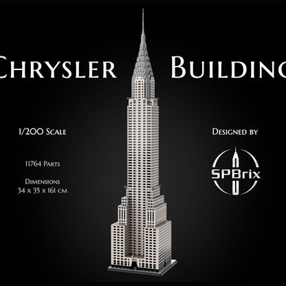 moc-256614 1/200 scale chrysler building blocks set (11764pcs)